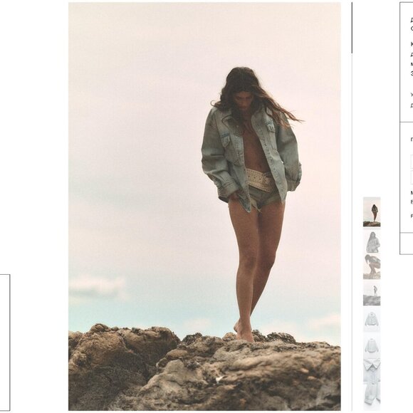 ZARA Oversized Light Wash Denim Shirt - Size XS-S NEW WITH TAG! - Picture 5 of 8